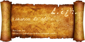 Lakatos Ödön névjegykártya